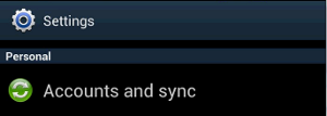 Android - Settings - Accounts and sync