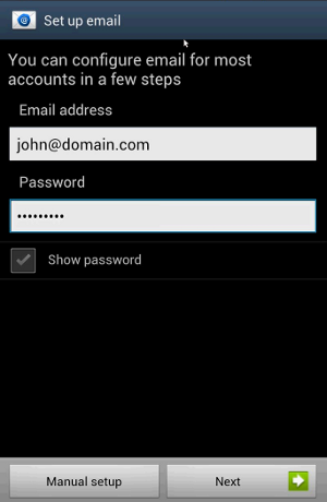 Android - Set up email